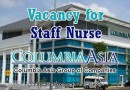 Vacancy for Staff Nurse at Columbia Asia Hospital