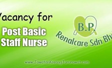 Vacancy for Post Basic Staff Nurse at BP Renalcare Sdn Bhd